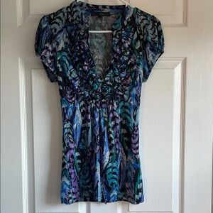 HeartSoul Blue and Purple Ruffle Blouse
